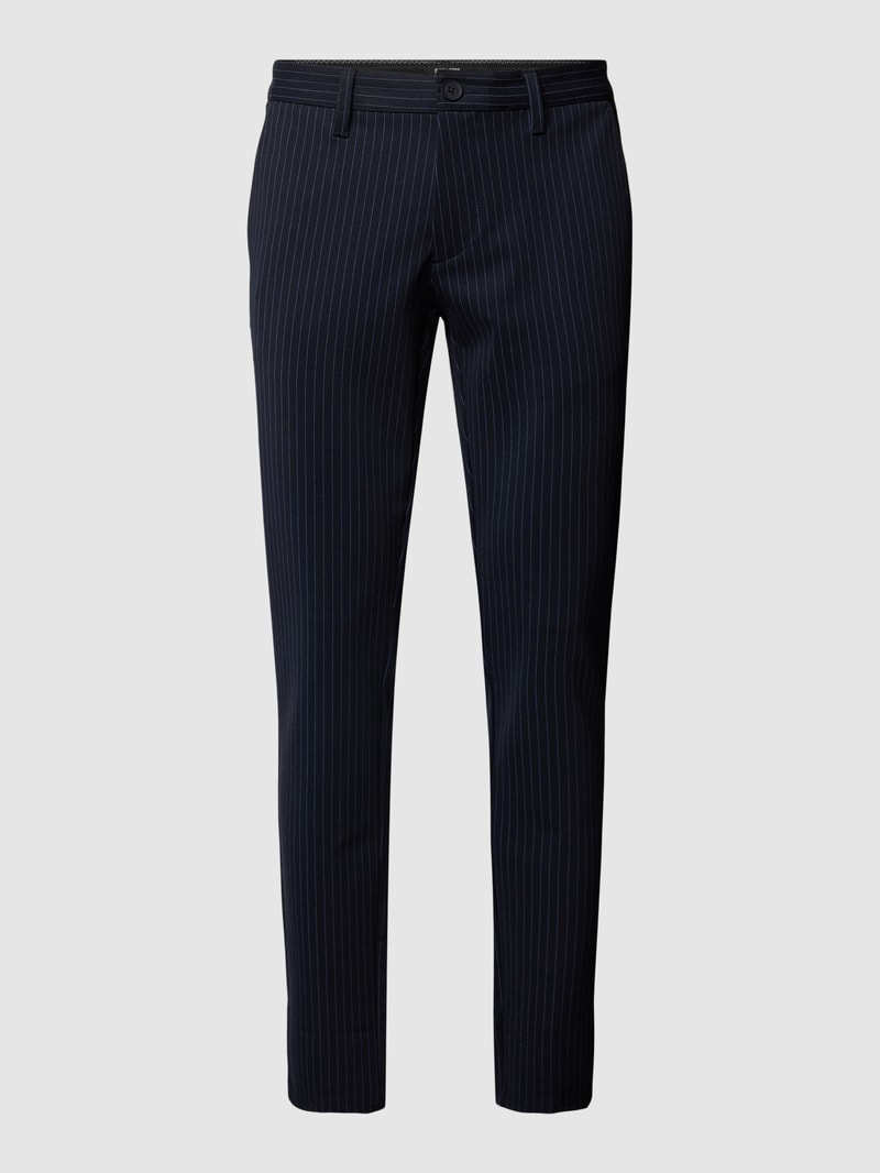 Chino mit Stretch-Anteil Modell 'Mark' in dunkelblau meliert