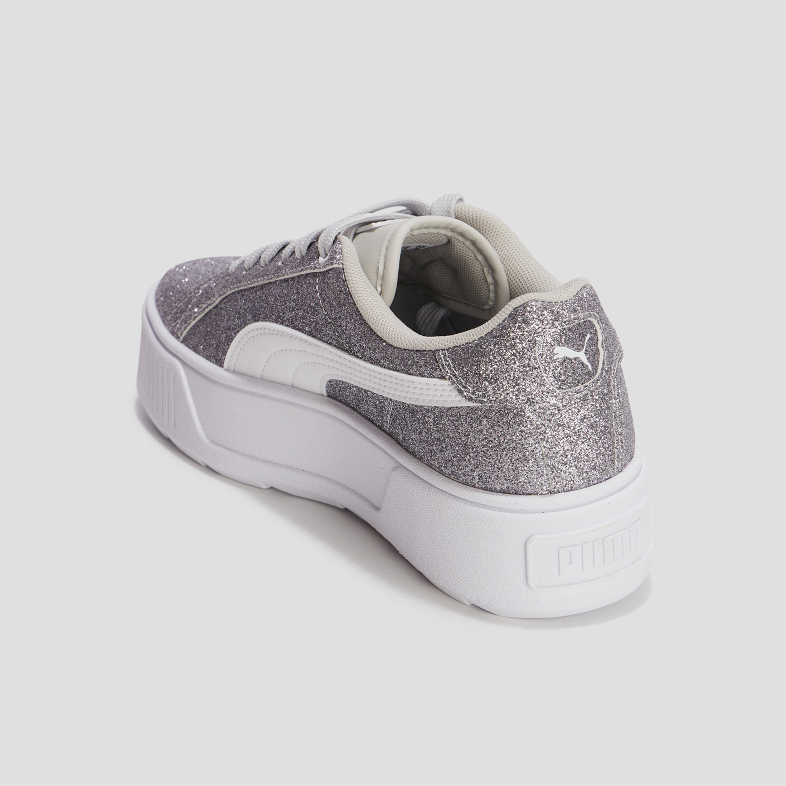 Tennis plateformes à lacets Puma gris argent fille | La Halle