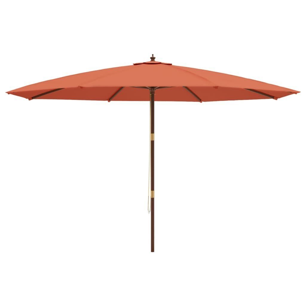 vidaXL Balkonsichtschutz Sonnenschirm mit Holzmast Terrakotta 400x273 cm