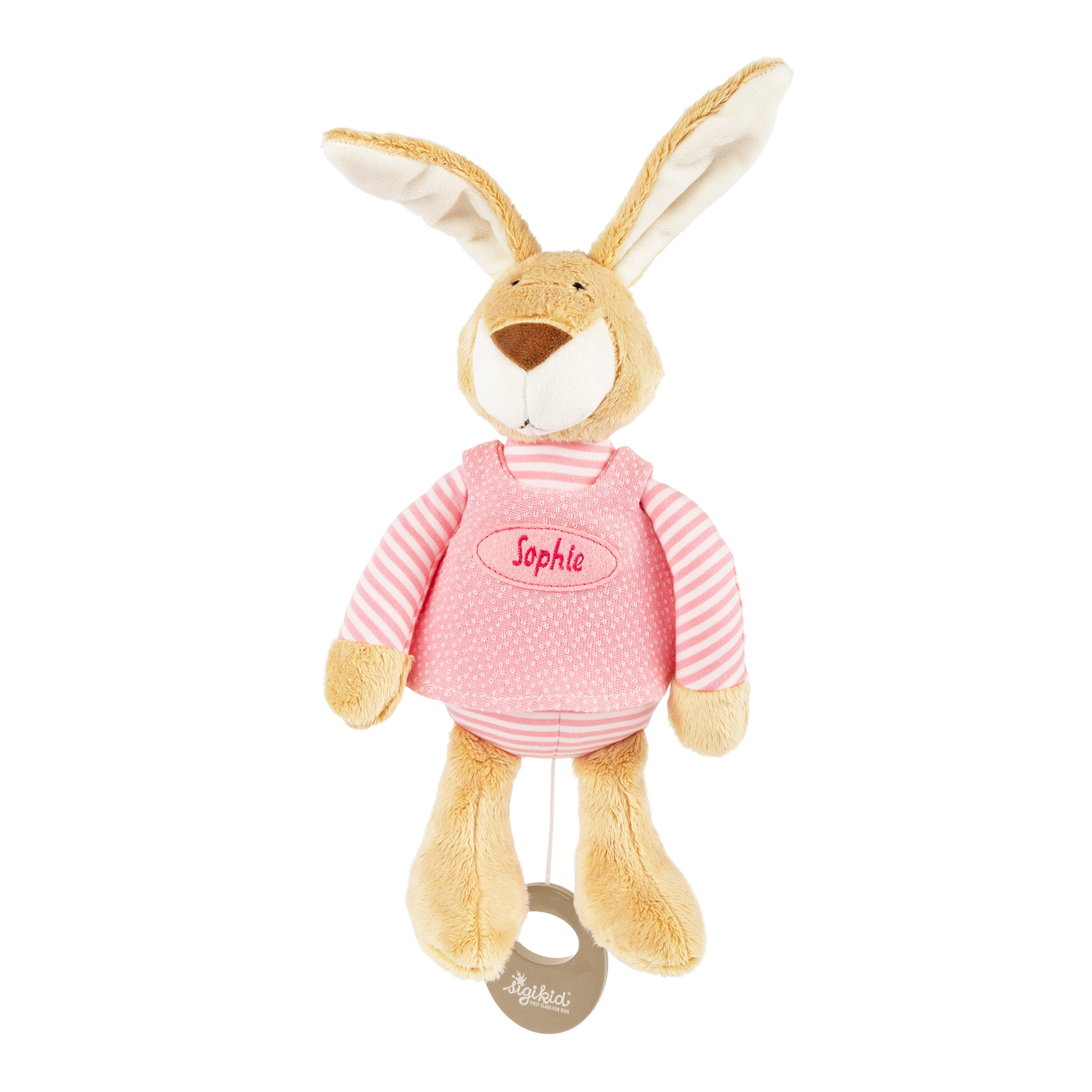 Namensspieluhr Hase rosa