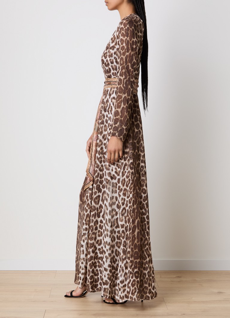 Rochie creion cu imprimeu leopard și talie cu curea de la Zimmermann Illustration