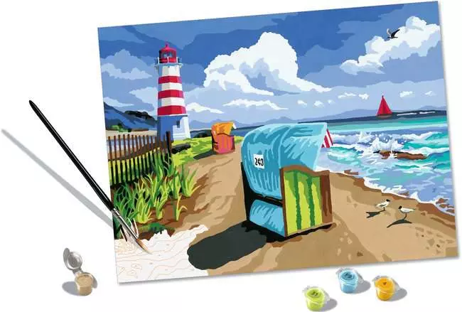 CreArt Urlaub an der Ostsee - Malen nach Zahlen für Erwachsene