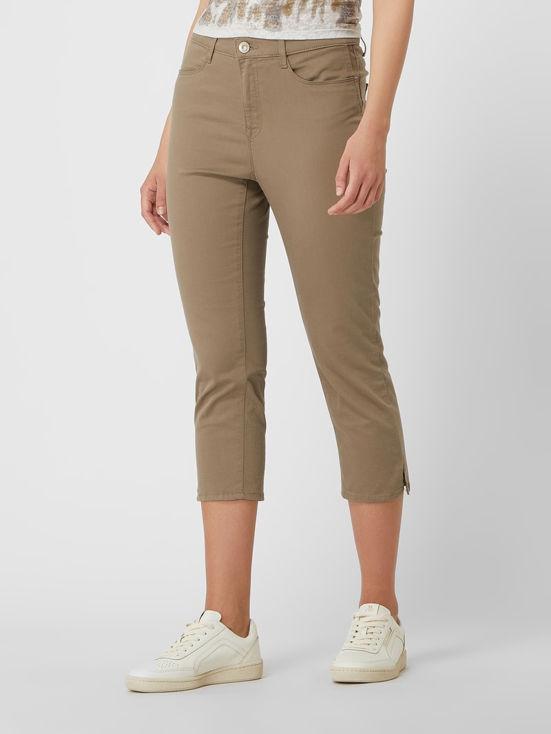 Slim Fit Caprijeans mit Stretch-Anteil Modell 'Mary' in khaki