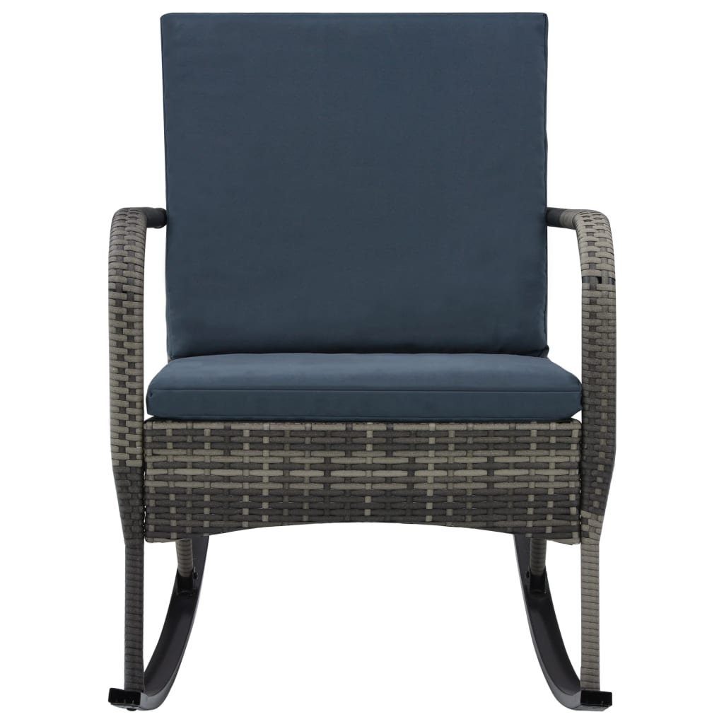 möbelando Schaukelstuhl Bahrenfleth (B/H/T: 64x91x101 cm), aus Rattan in Anthrazit