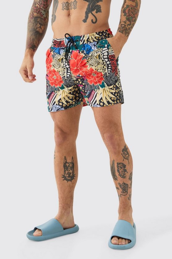 Kurze florales Badehose