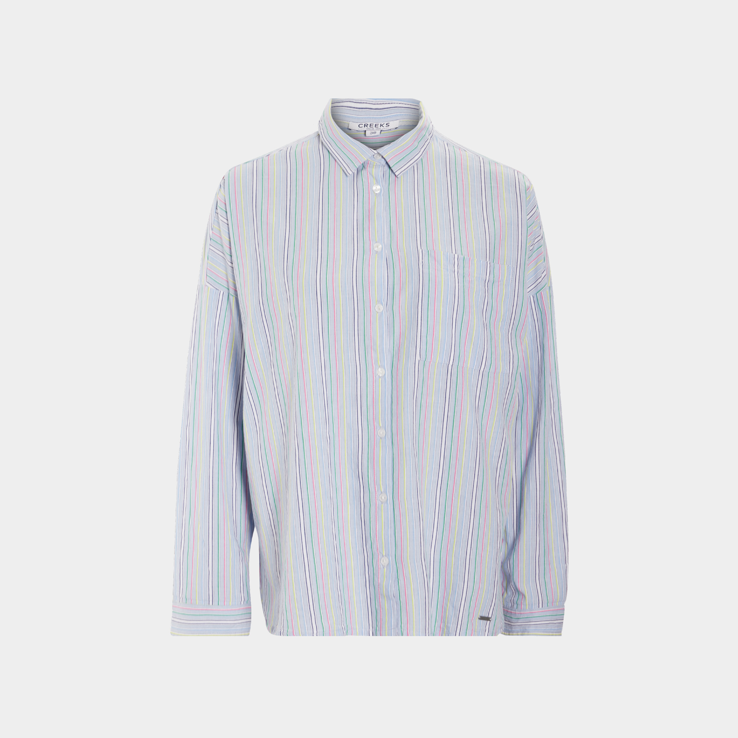 Chemise manches longues coupe droite bleu femme | La Halle