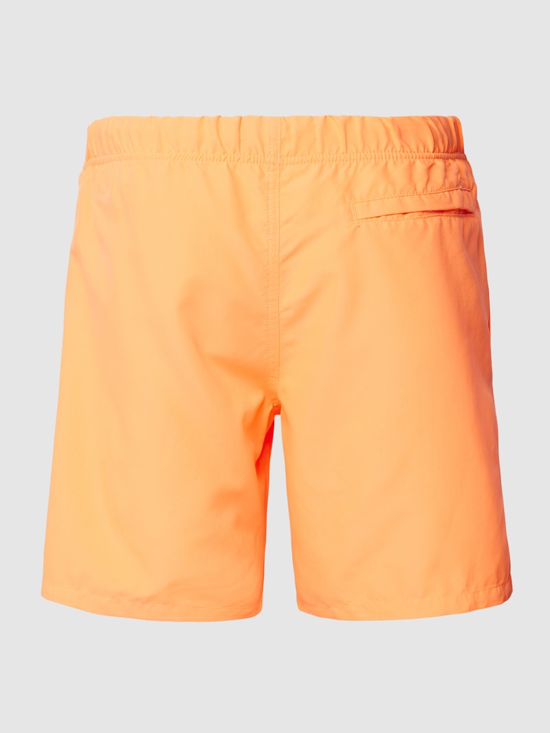 Badehose mit Label-Detail in neon orange