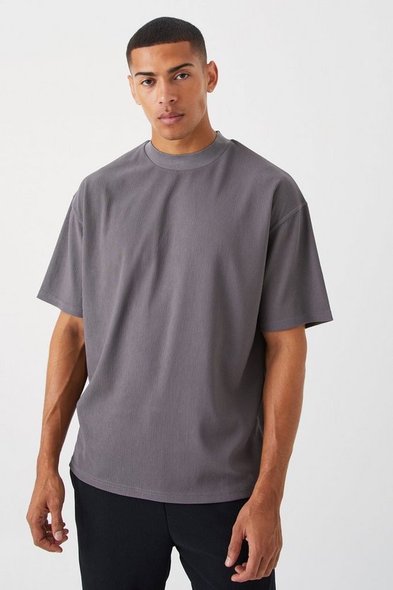 Geripptes Oversize Ottoman T-Shirt