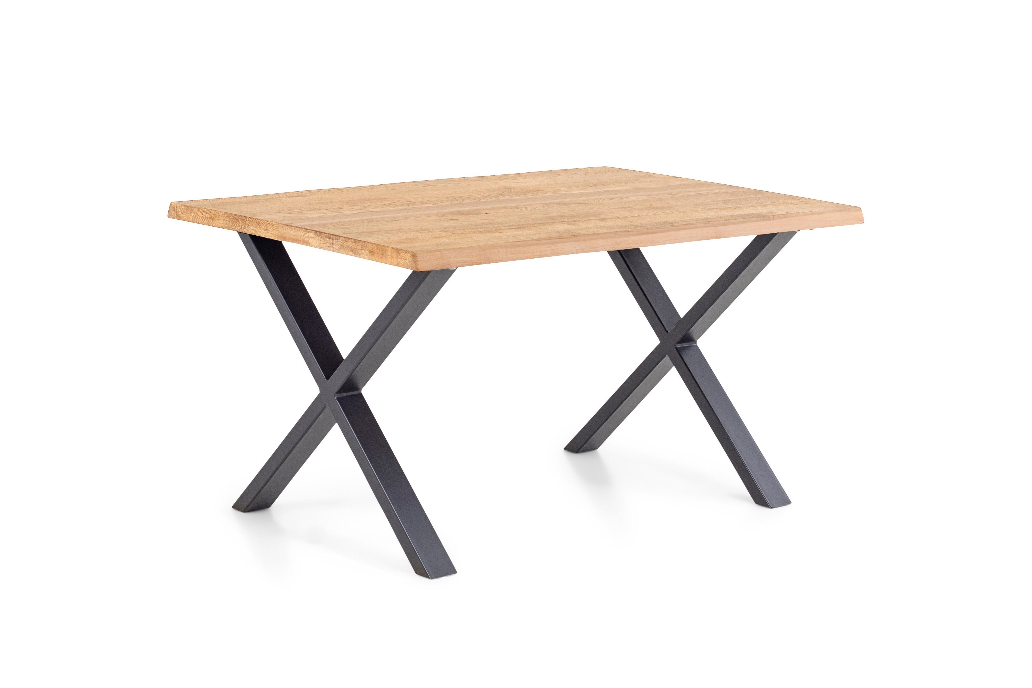 Homexperts Esstisch LESLEY *, Massivholz Eiche Natur, B140xT95xH75cm