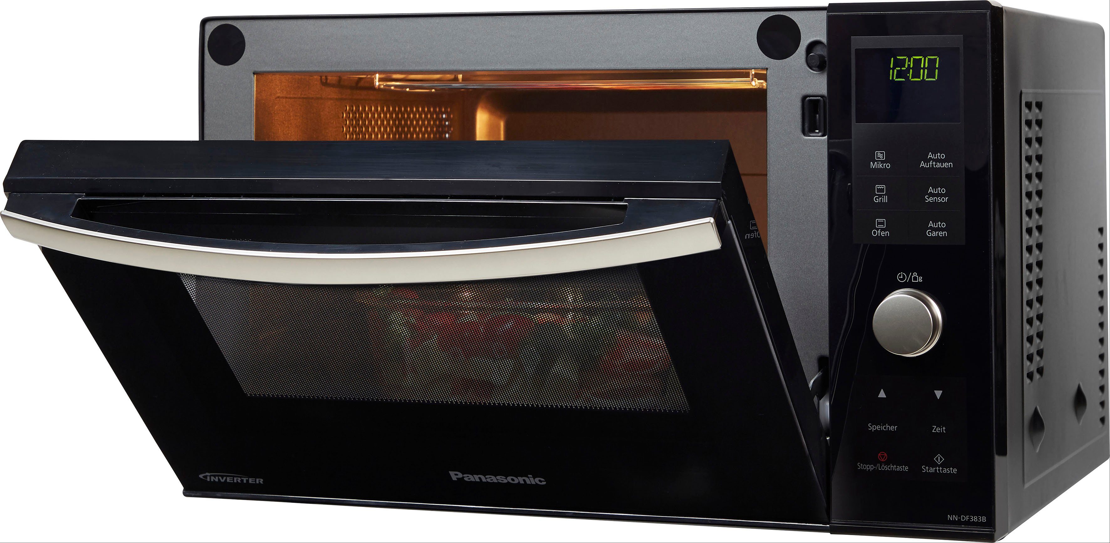 Panasonic Mikrowelle NN-DF383BGPG, Grill, Ober-/Unterhitze, 23 l