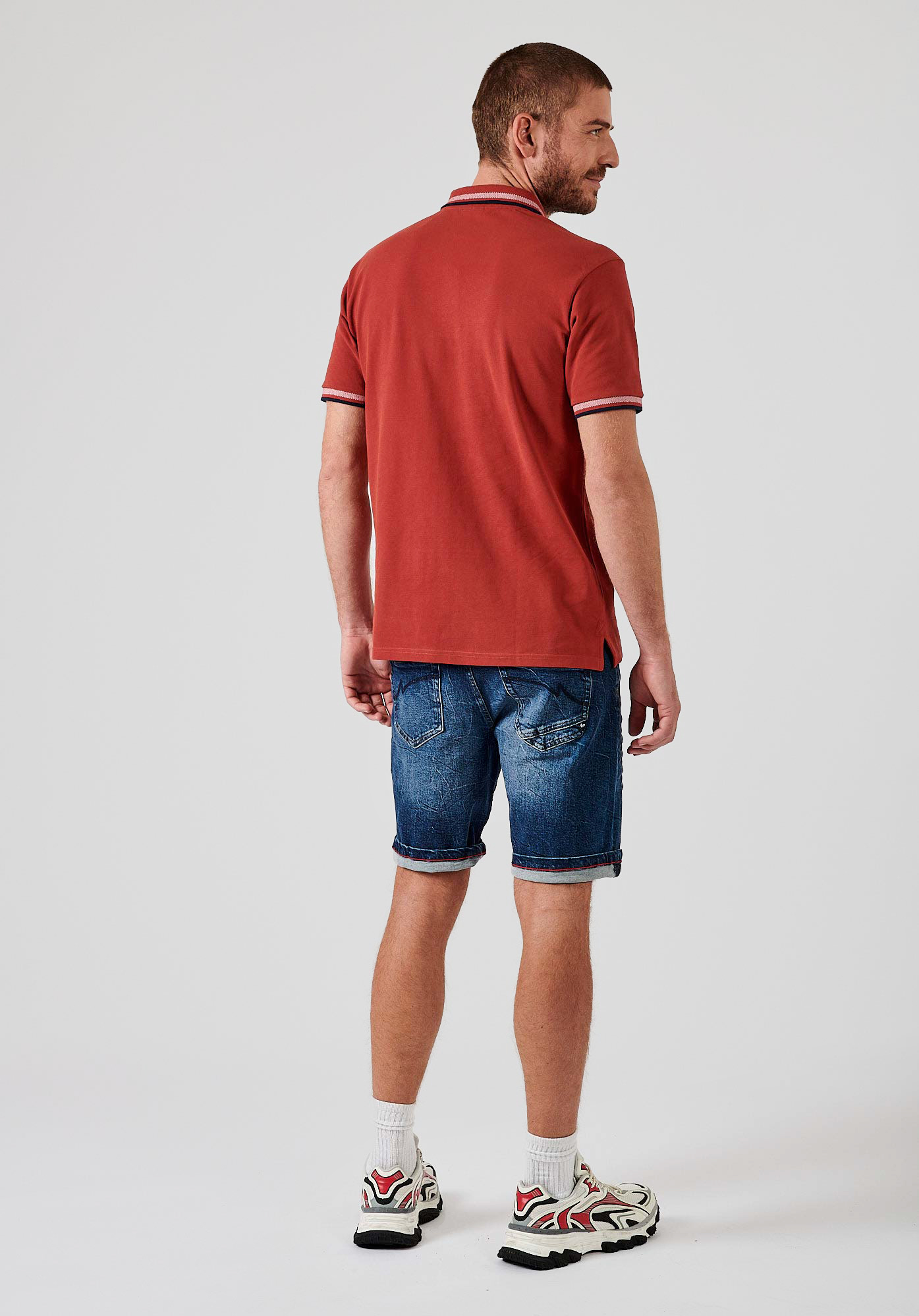 RAYOC  Polo rouge homme 100% coton bio
