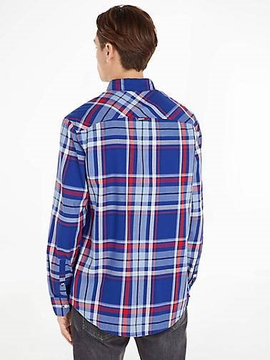 TOMMY-JEANS Herren Freizeithemd Classic Fit Langarm