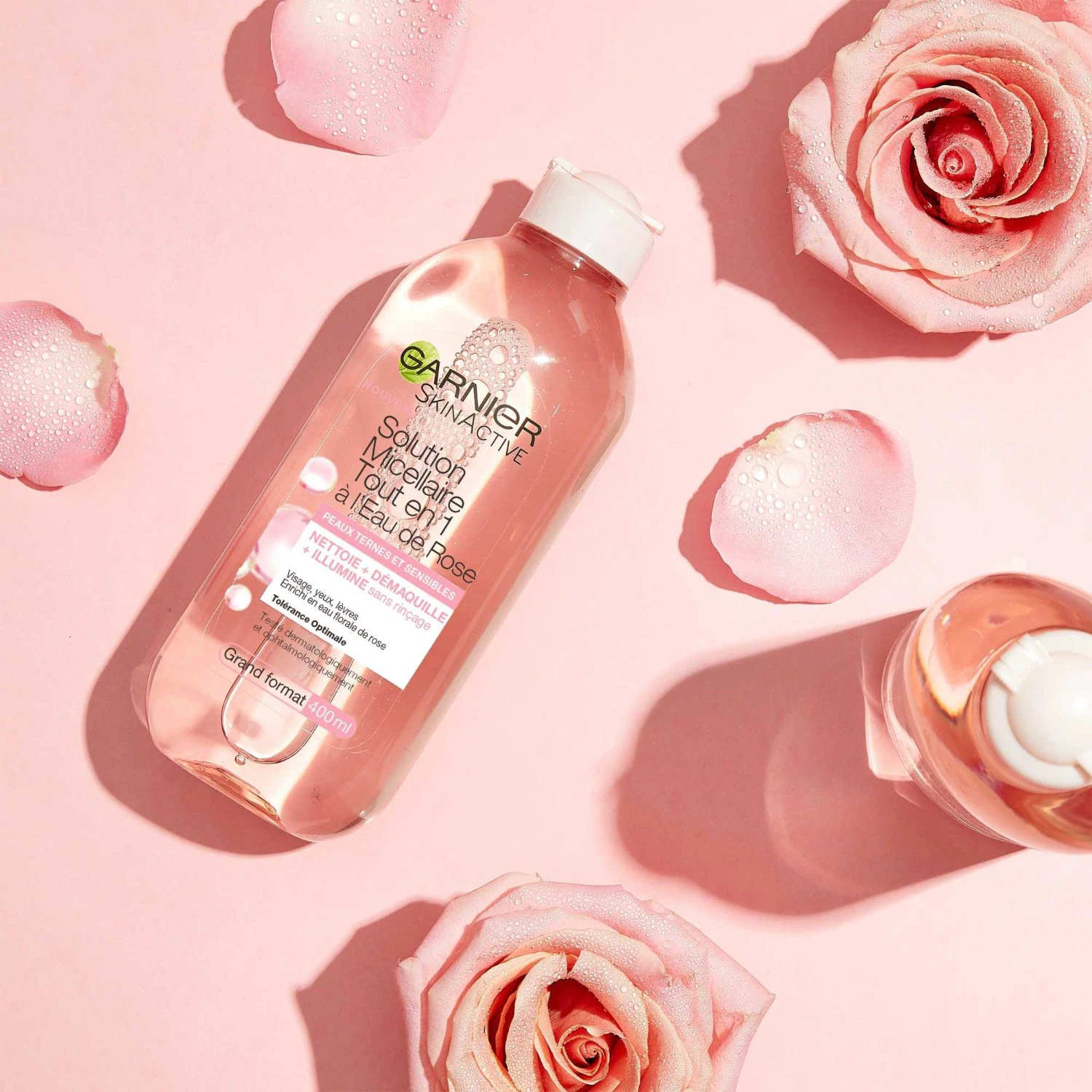 „Garnier“ spindintis micelinis vanduo su rožių vandeniu visiems odos tipams, net jautriai odai.