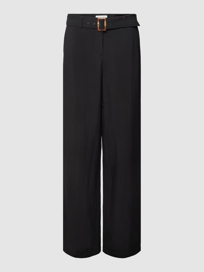 Stoffhose mit französischen Eingrifftaschen in schwarz