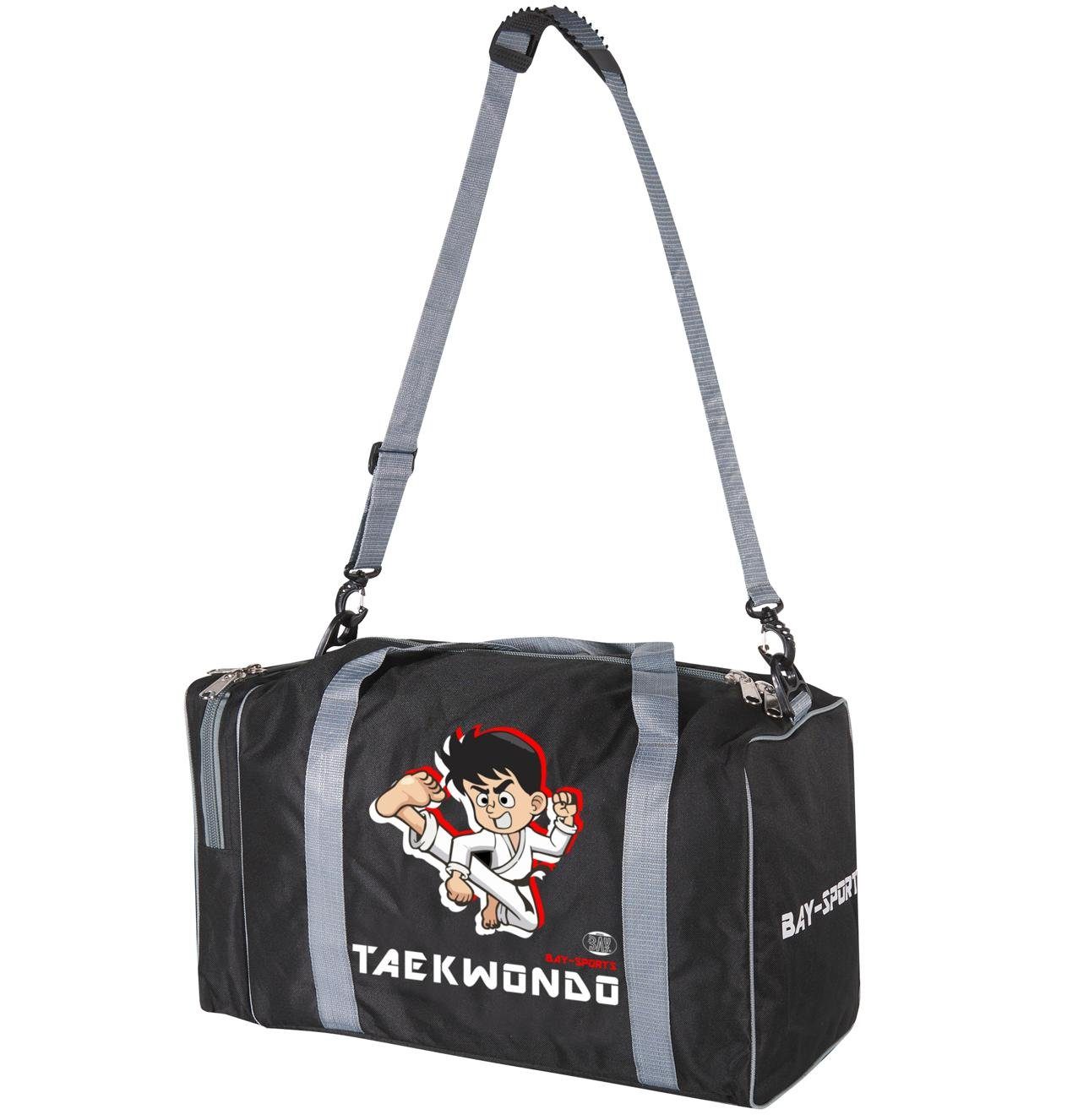 BAY-Sports Sporttasche Sporttasche für Kinder Taekwondo schwarz/grau 50 cm