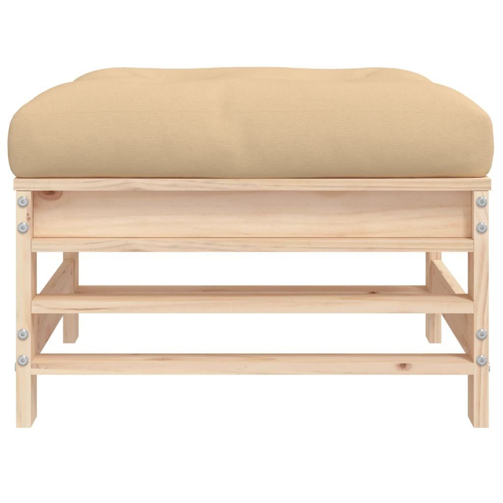 vidaXL Loungesofa Gartenhocker mit Kissen Massivholz Kiefer, 1 Teile