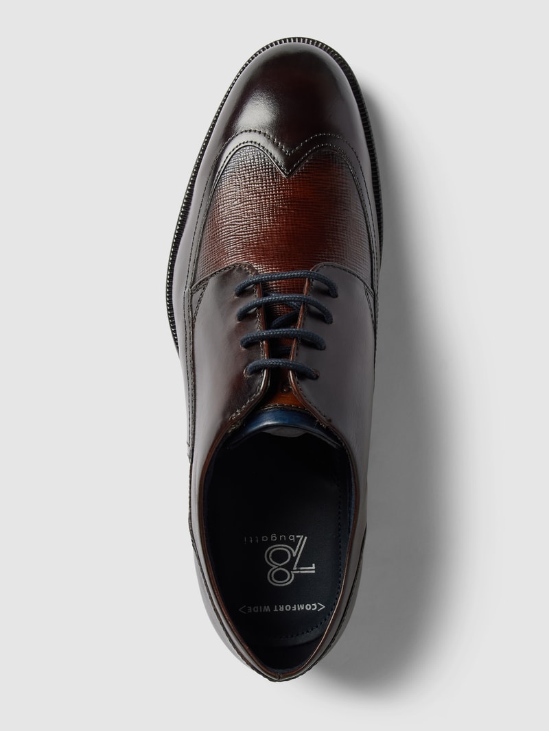 Derby-Schuhe aus Leder Modell 'MARILLO' in cognac
