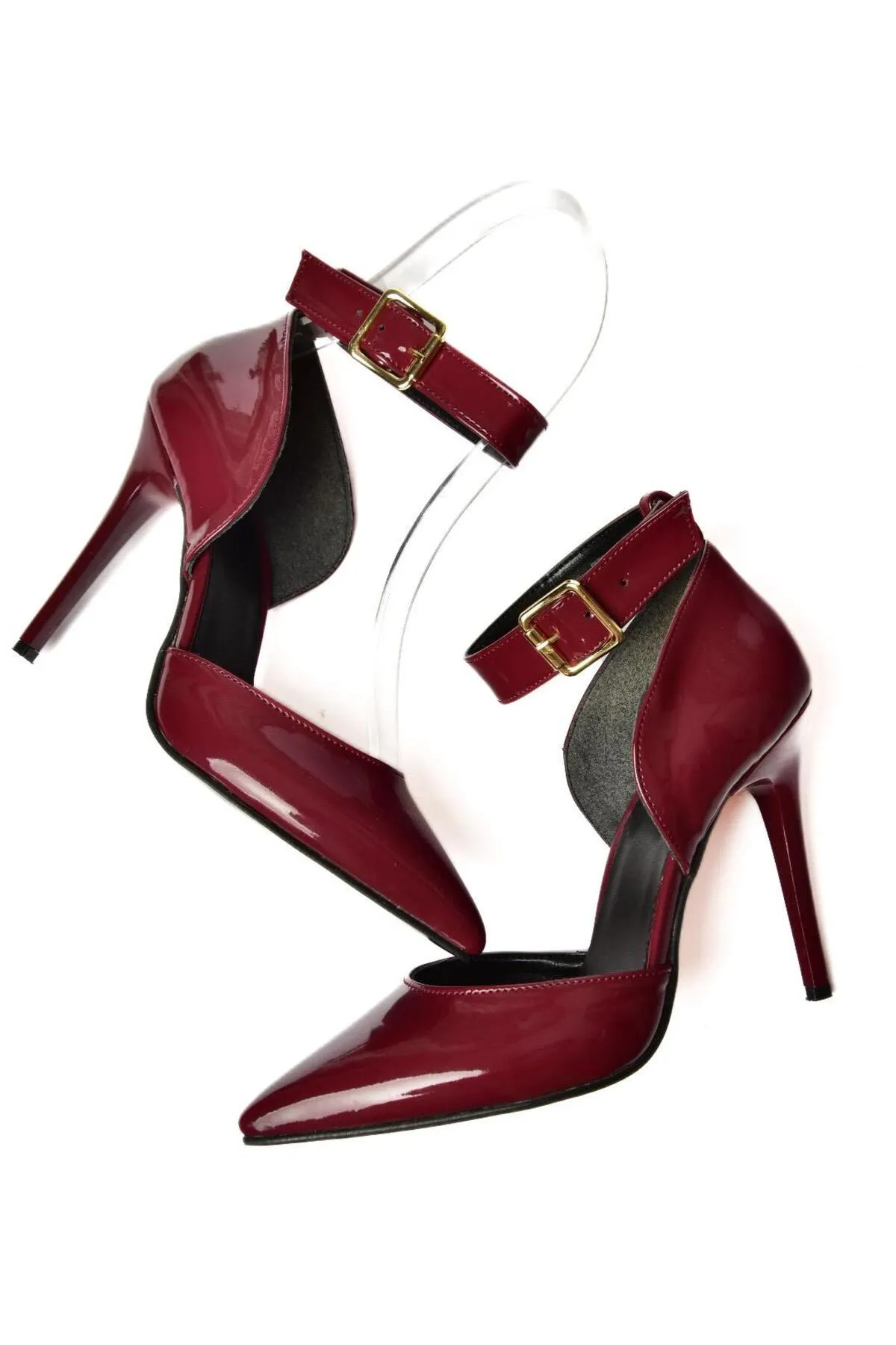 Fox Shoes  K654073308 Weinrote Damenschuhe aus Lackleder mit dünnem Absatz