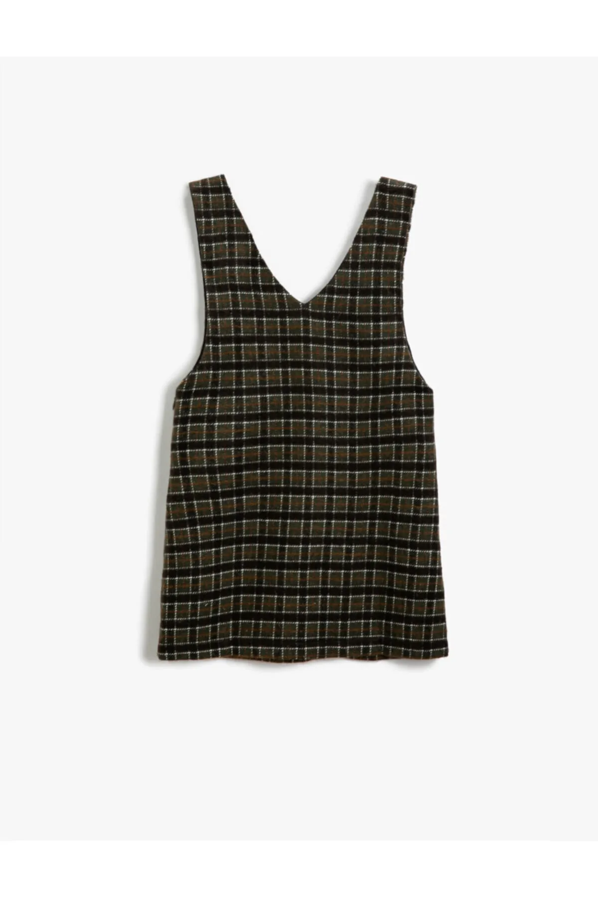 Koton  Kariertes Salopet-Kleid aus Tweed mit Taschendetail