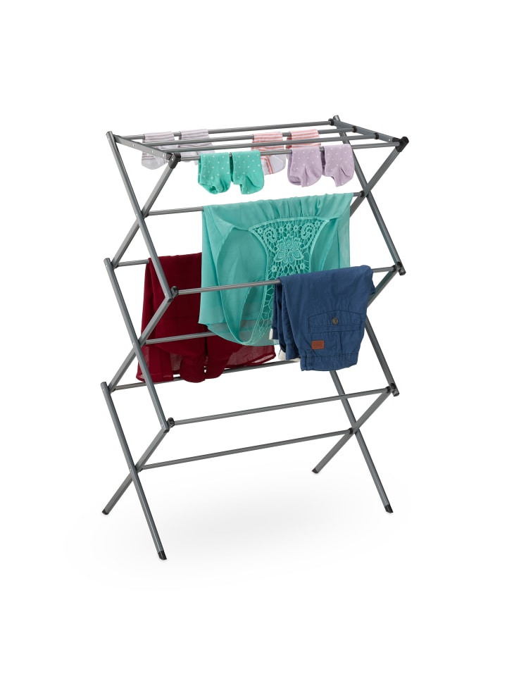 relaxdays Wäscheständer in Silber - (B)73 x (H)105 x (T)37 cm günstig kaufen onesize