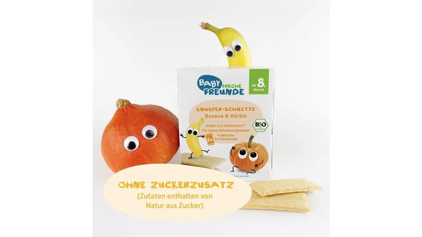 Freche Freunde Bio Knusper-Schnitte Banane & Kürbis 84 g