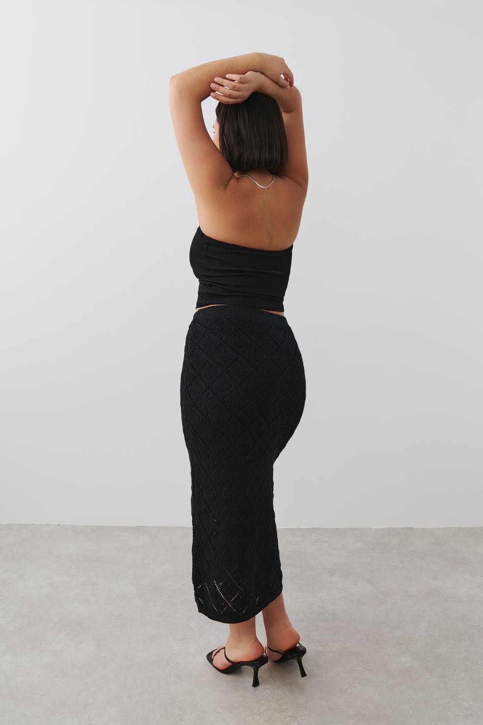 Midi crochet skirt