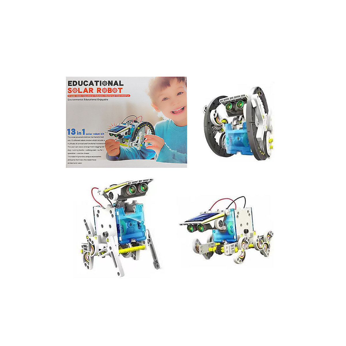 Dreizehn-in-eins-Roboter-Spielzeug für wissenschaftliche Experimente DIY-Plug-in-Montage-Lernspielzeug für Solarwissenschaften und Bildung