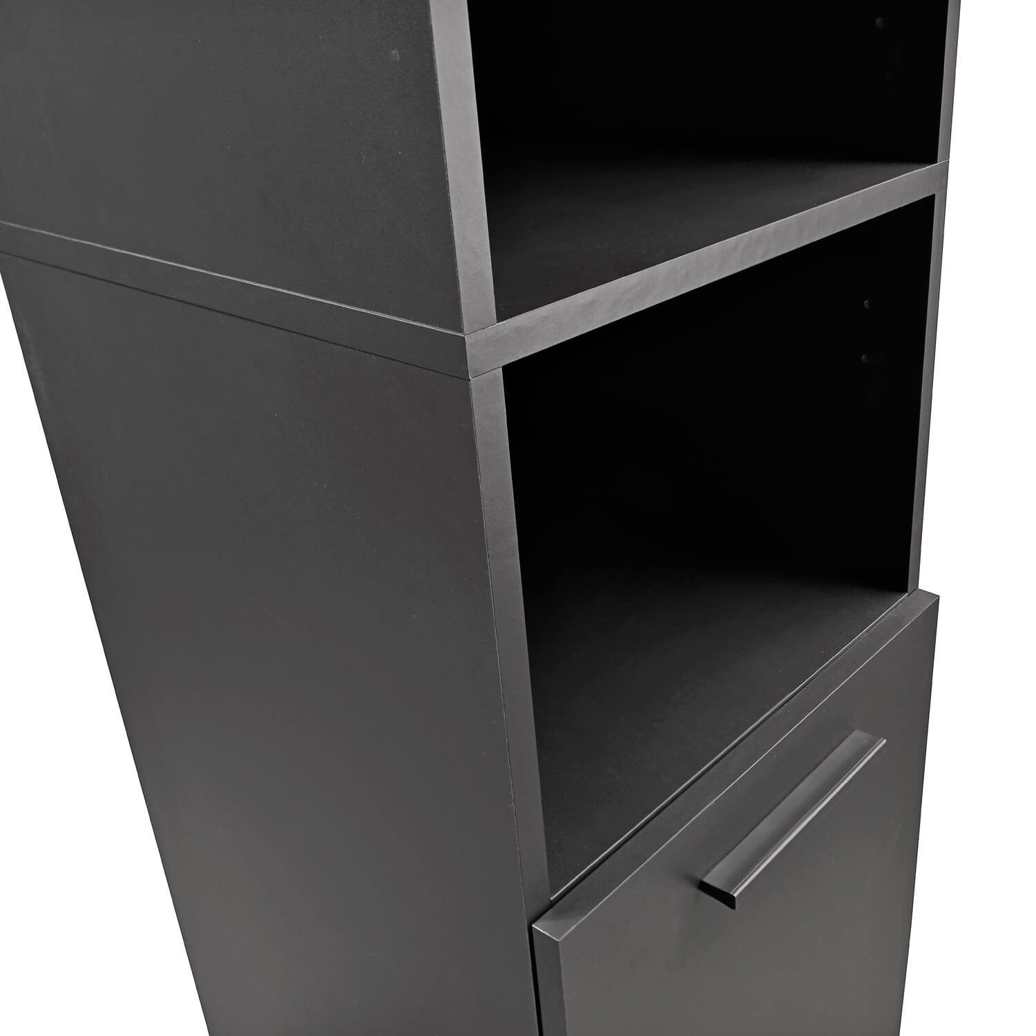 mokebo Hochschrank Der Kapitän (mit 5 Einlegeböden) Badezimmerschrank 35cm Breite mit 6 Fächern, Badschrank Anthrazit