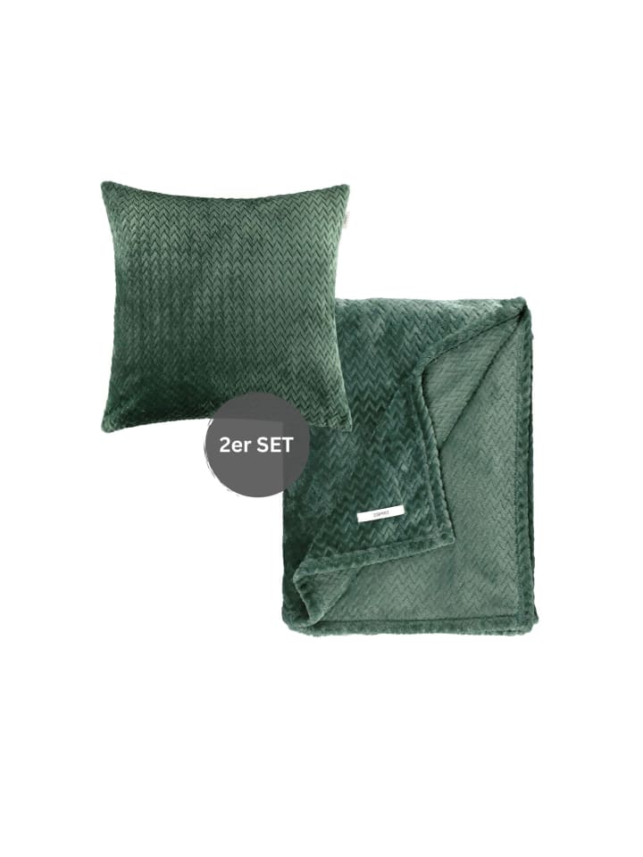 ESPRIT Wohndecke Set COMFY-2 in Grün günstig kaufen 140x190cm
