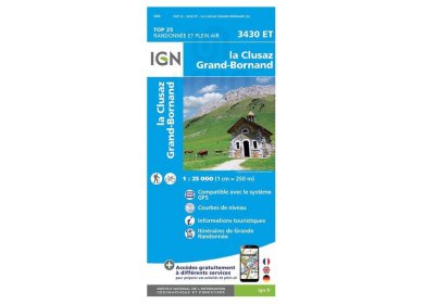 Carte IGN La Clusaz Le Grand-Bornand 3430ET
