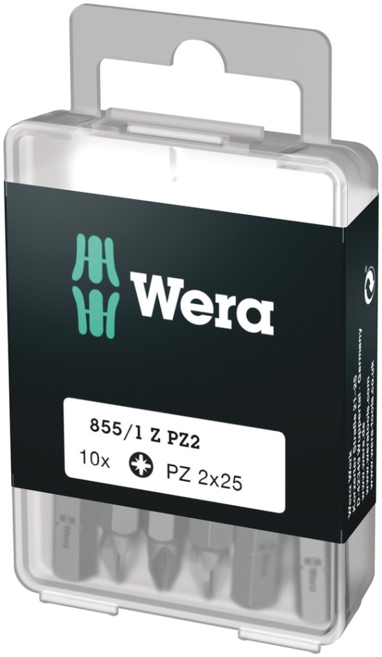 Wera 05072404001 855/1 Z Punte Pozidriv fai da te, PZ 2 x 25 mm, confezione da 10 pezzi