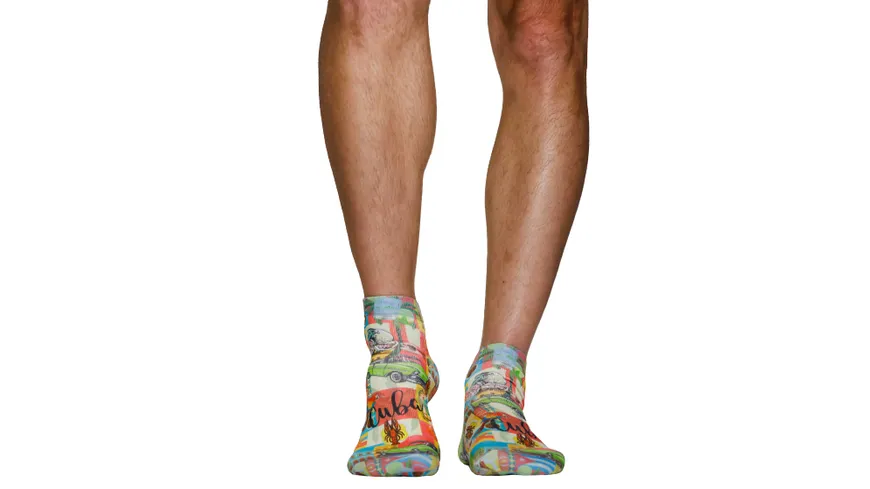 wigglesteps Herren Sneaker Socken LOVE CUBA-M Light Blue