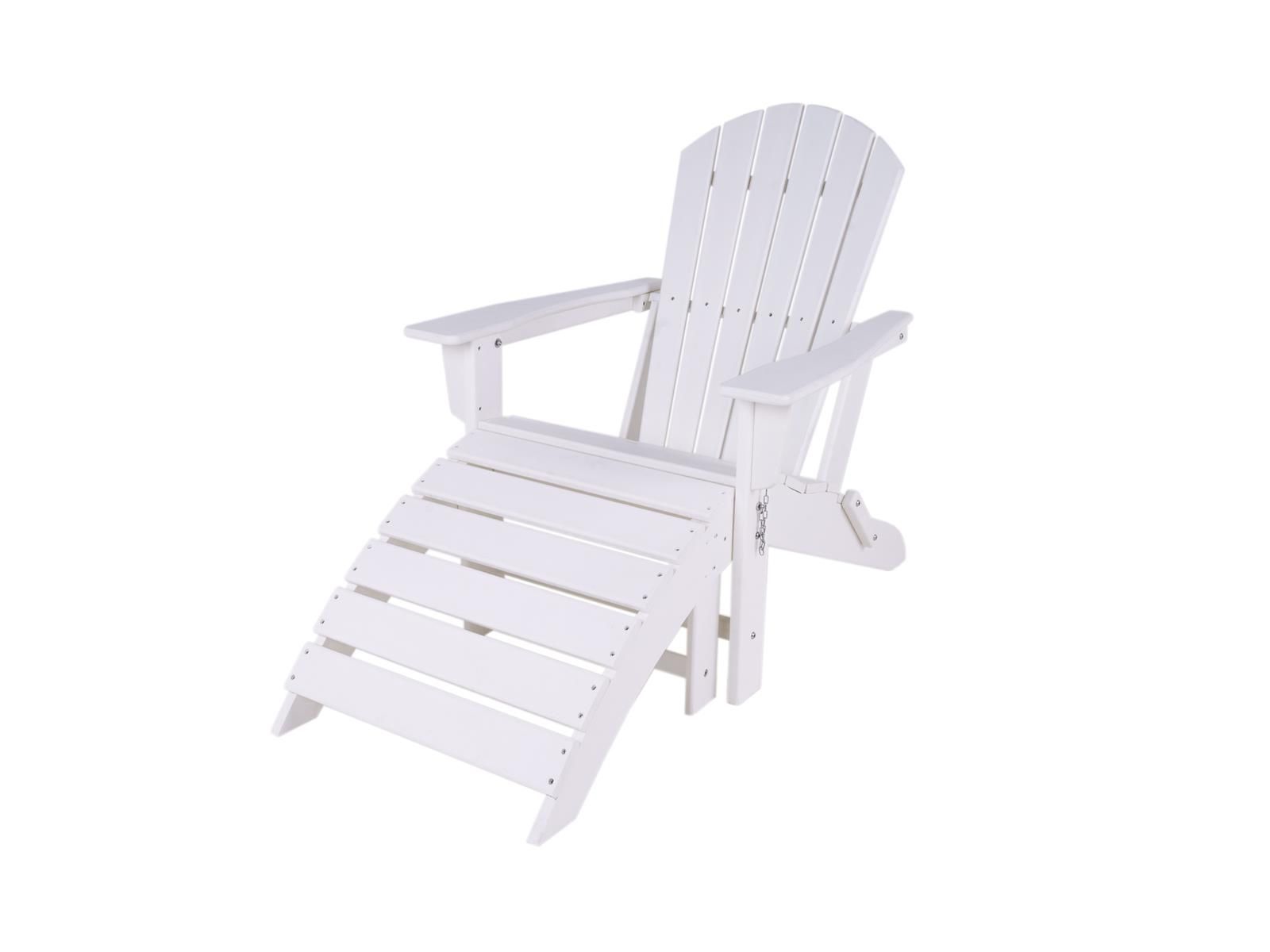 MaximaVida klappbarer Adirondack-Gartenstuhl mit Fußstütze