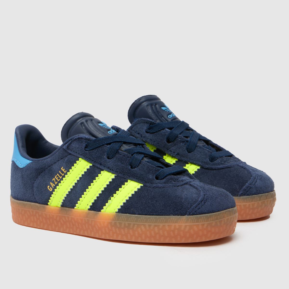 adidas marinblå multifärgade Gazelle-sneakers för småbarn