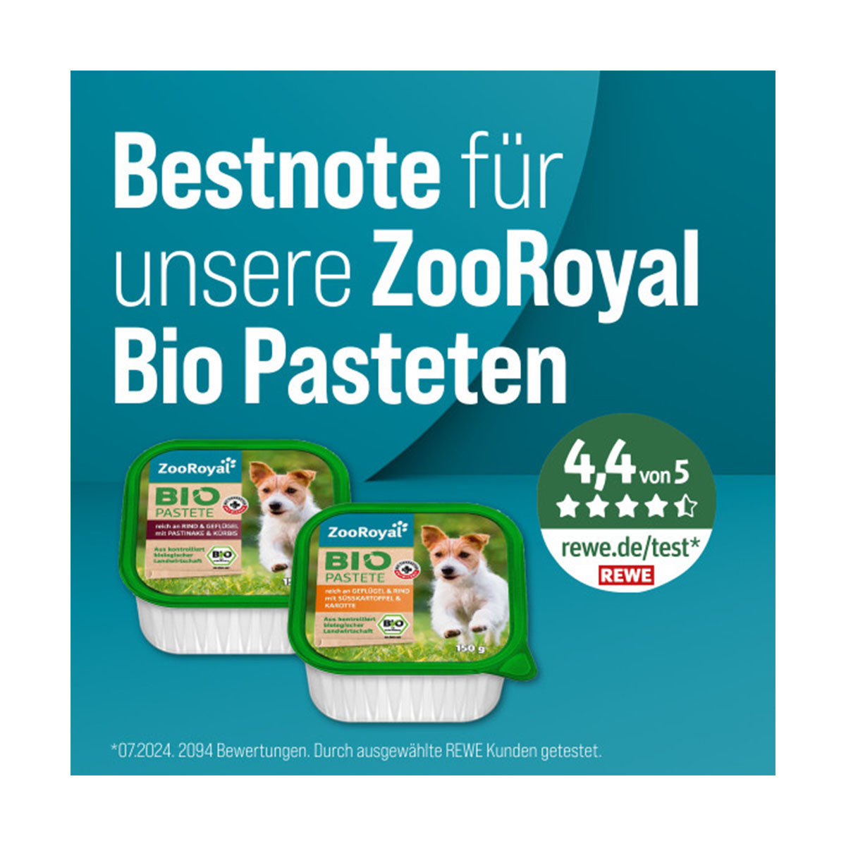 ZooRoyal Bio Pastete Geflügel & Rind mit Süßkartoffel & Karotte
