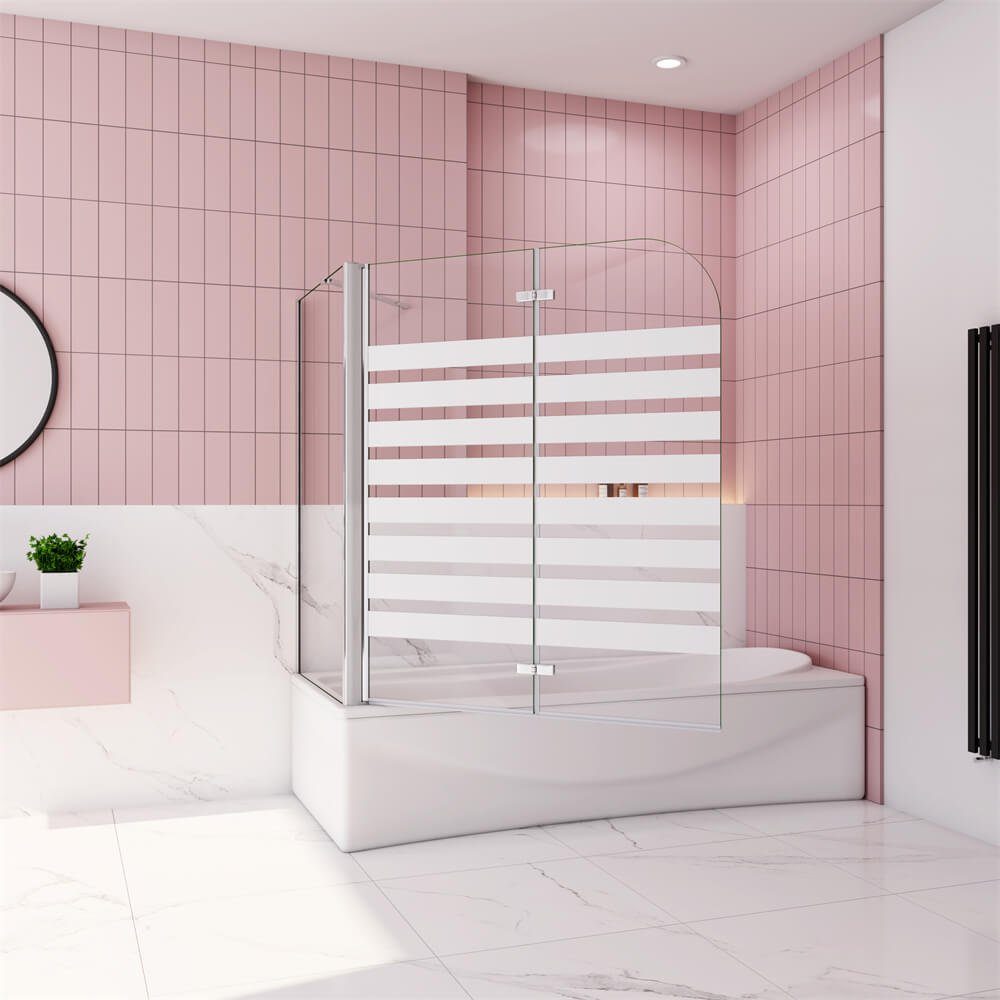 duschspa Badewannenaufsatz 6mm Duschwand Faltwand mit Seitenwand Badewannenaufsatz Glaswand, Einscheibensicherheitsglas, Sicherheitsglas, (Set), Glas, Nano Glas