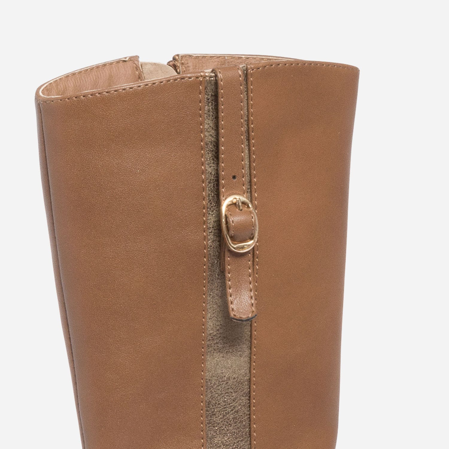 Botte marron avec bande pailletée