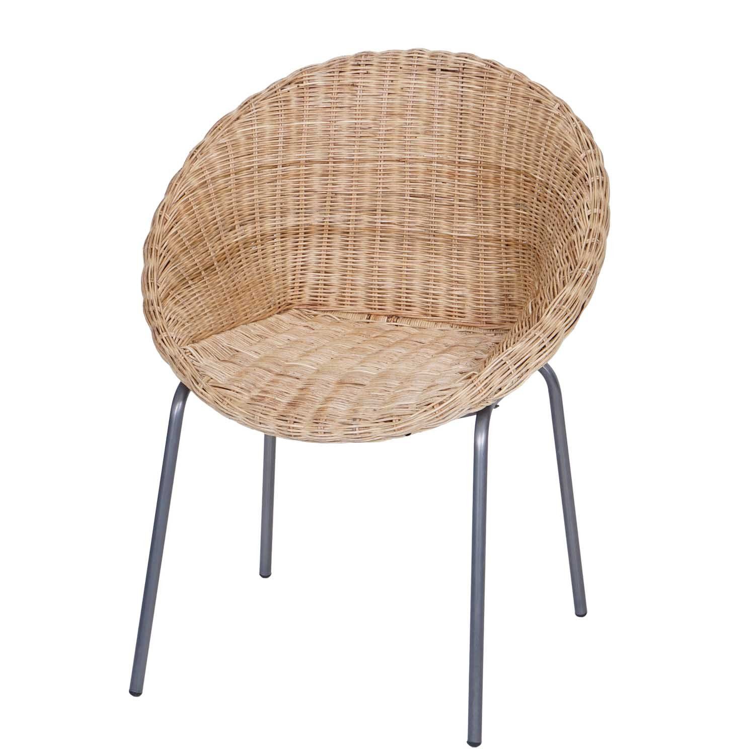 Casa Moro Rattanstuhl Runder Rattan Sessel Cintra Natur