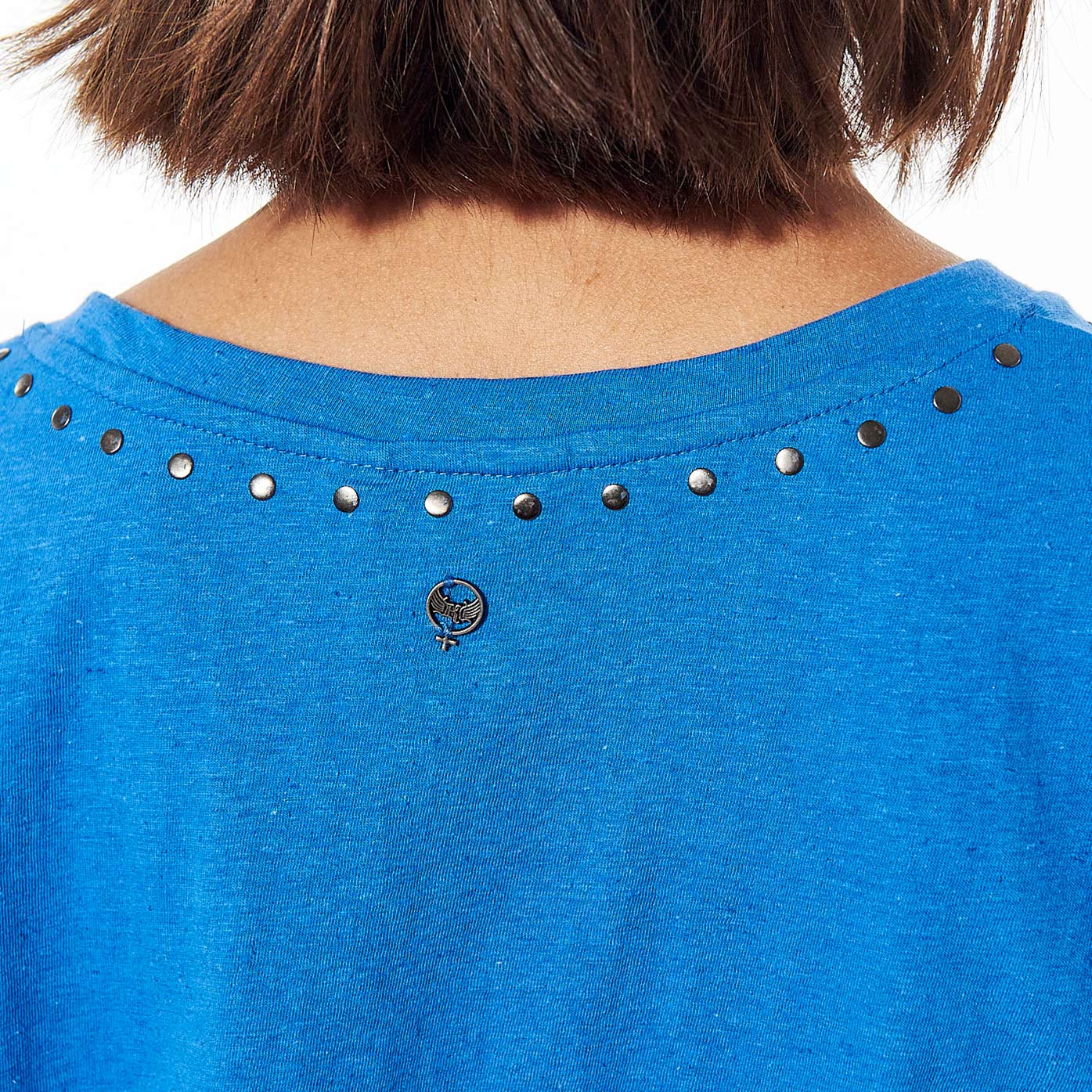 KARVI  T-shirt bleu loose Femme