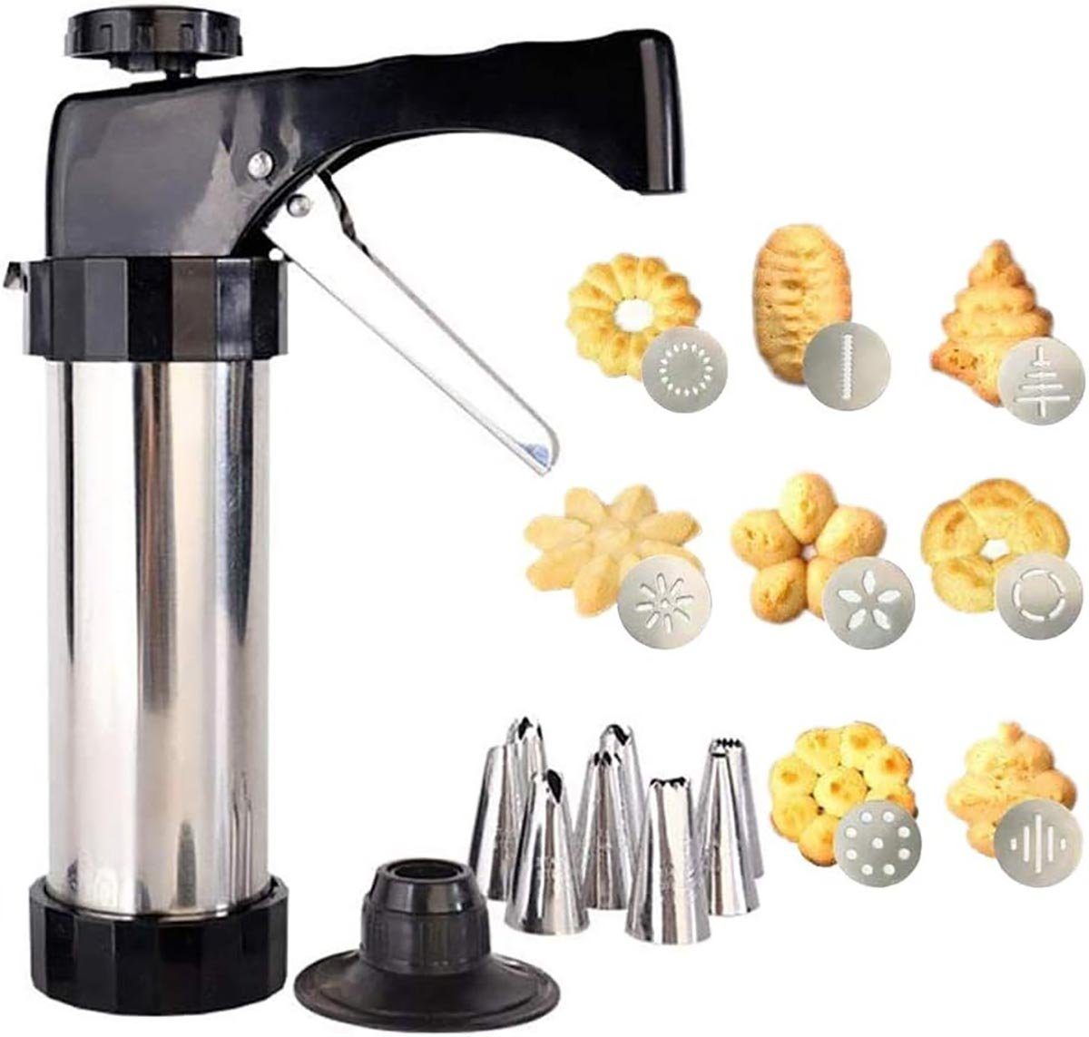 DOTMALL Keks-Formscheiben Keksmaschine mit 8 Düsen und 13 Formscheiben Kekspresse Gu