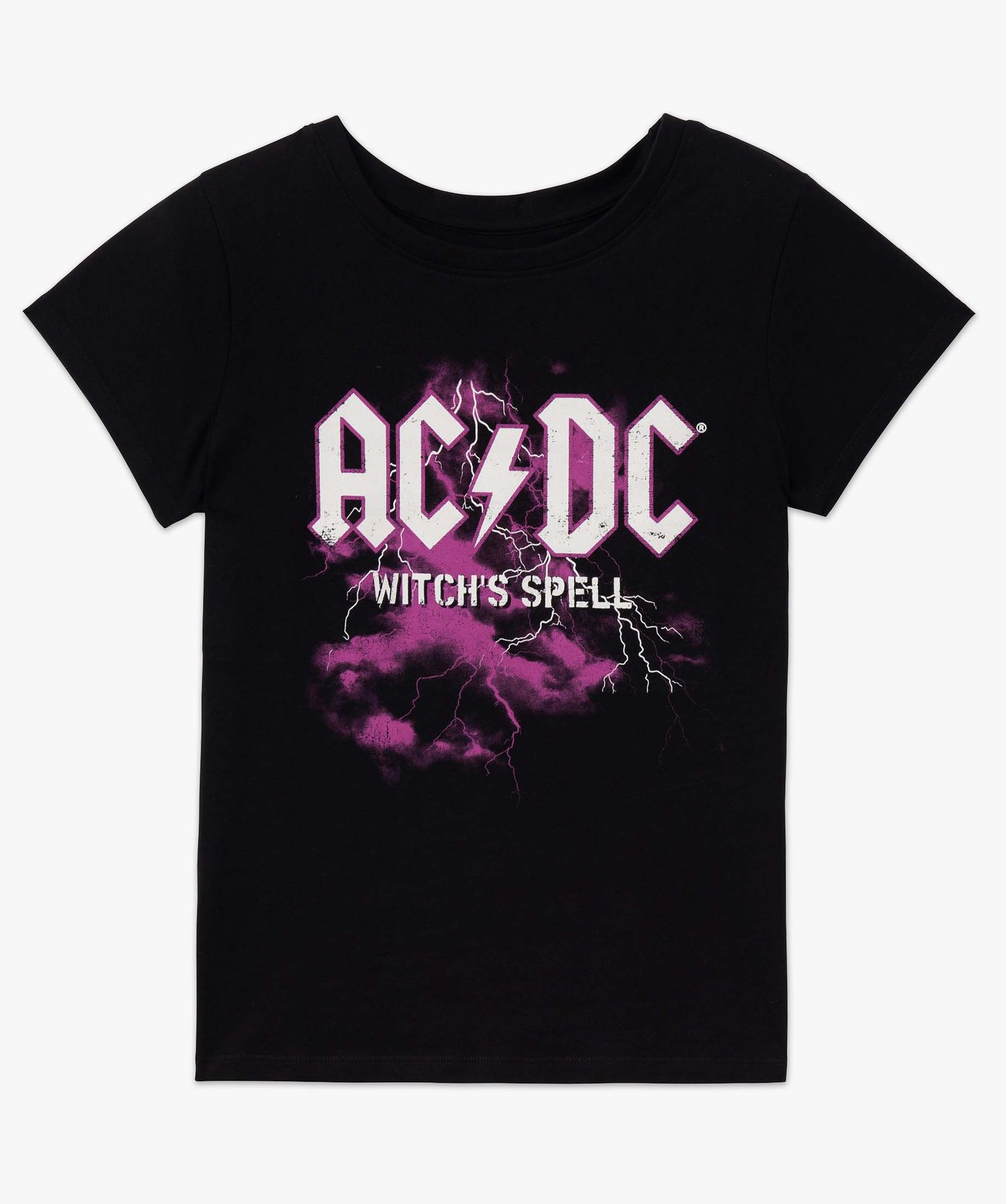 Tee-shirt femme à manches courtes imprimé - AC/DC noir | GEMO