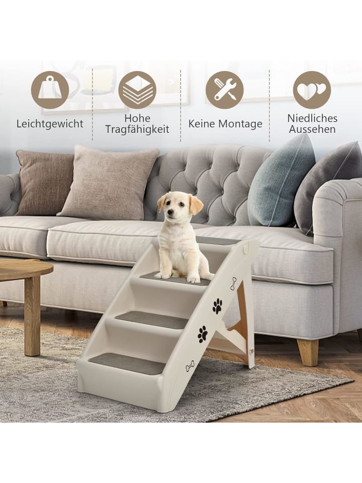 COSTWAY 4-stufig Haustiertreppe in Beige günstig kaufen onesize