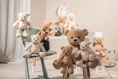 Mila Teddybär im Koffer, 21 cm, beige