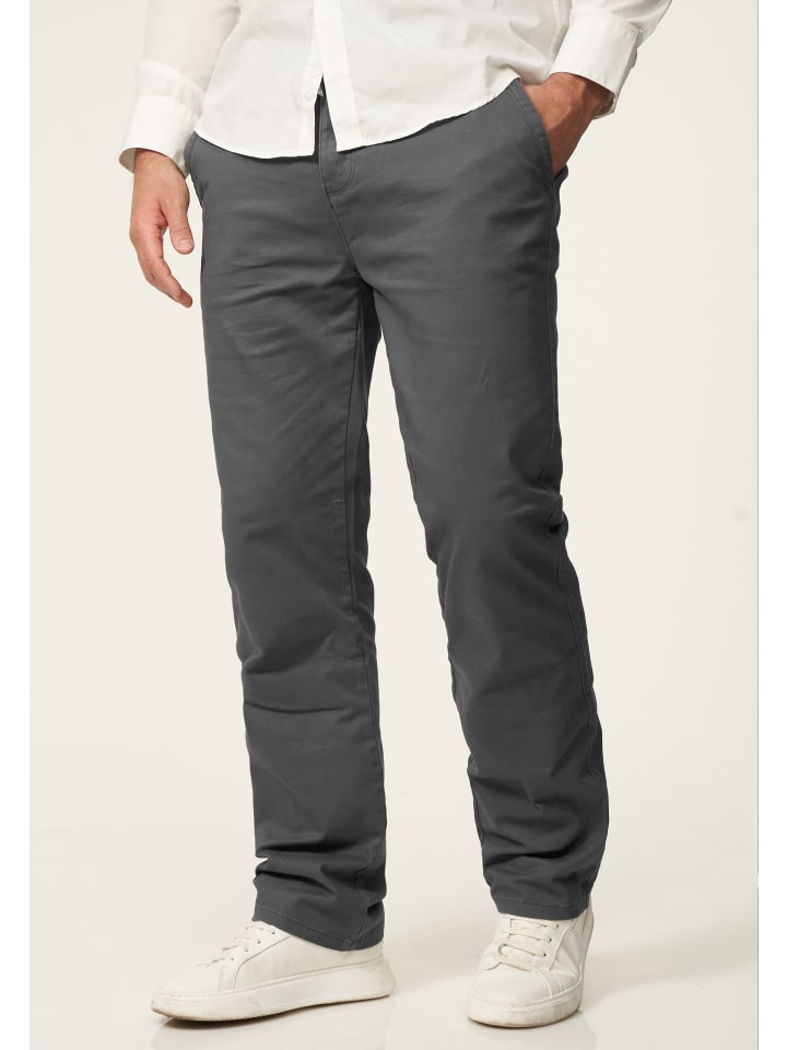 DAILY COTTON Chinohose - DCDAVIE Chino Hose Jeans Stoffhose Straight-Fit in Dunkelgrau günstig kaufen