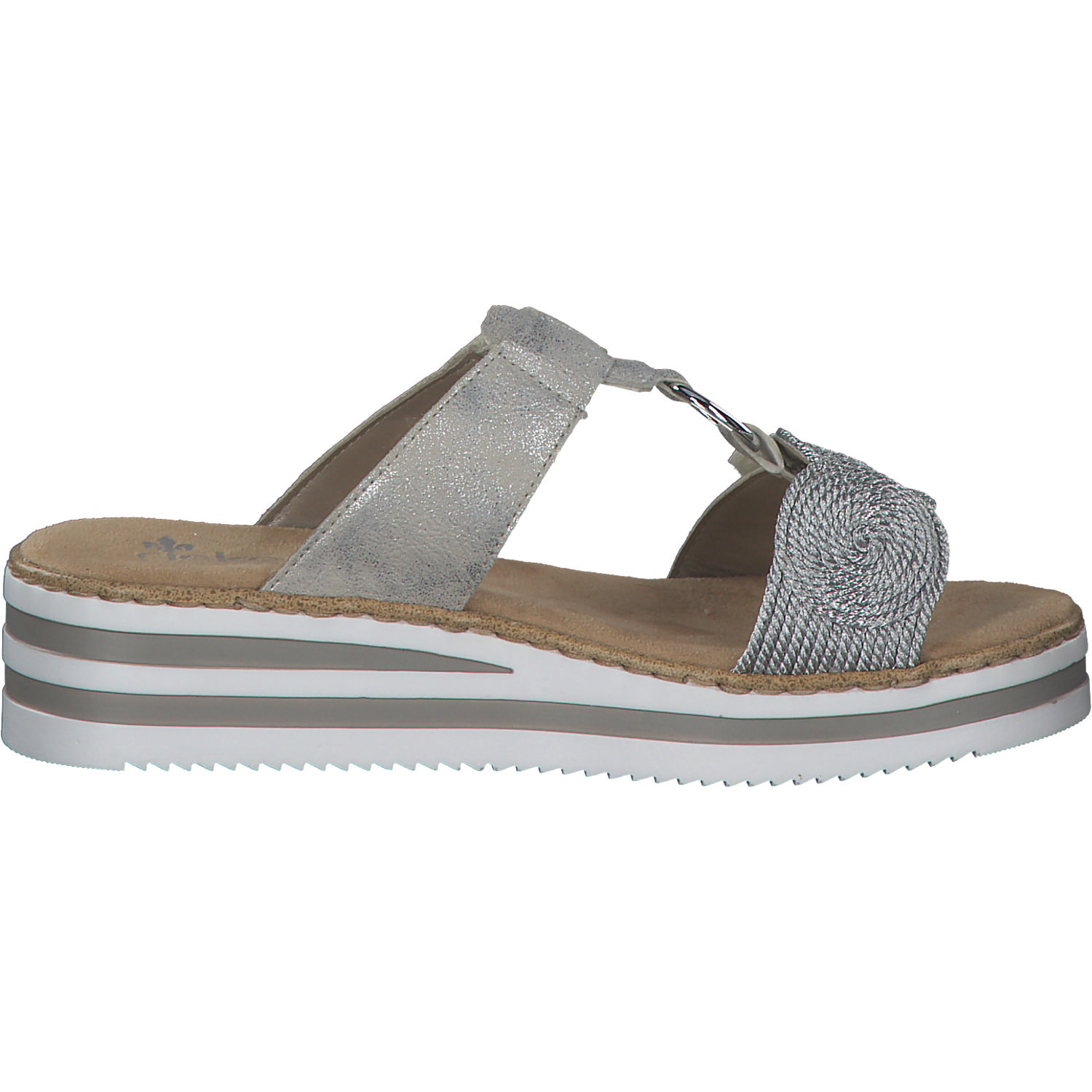 Rieker V02K3, Pantoletten & Badeschuhe, Damen, Silber