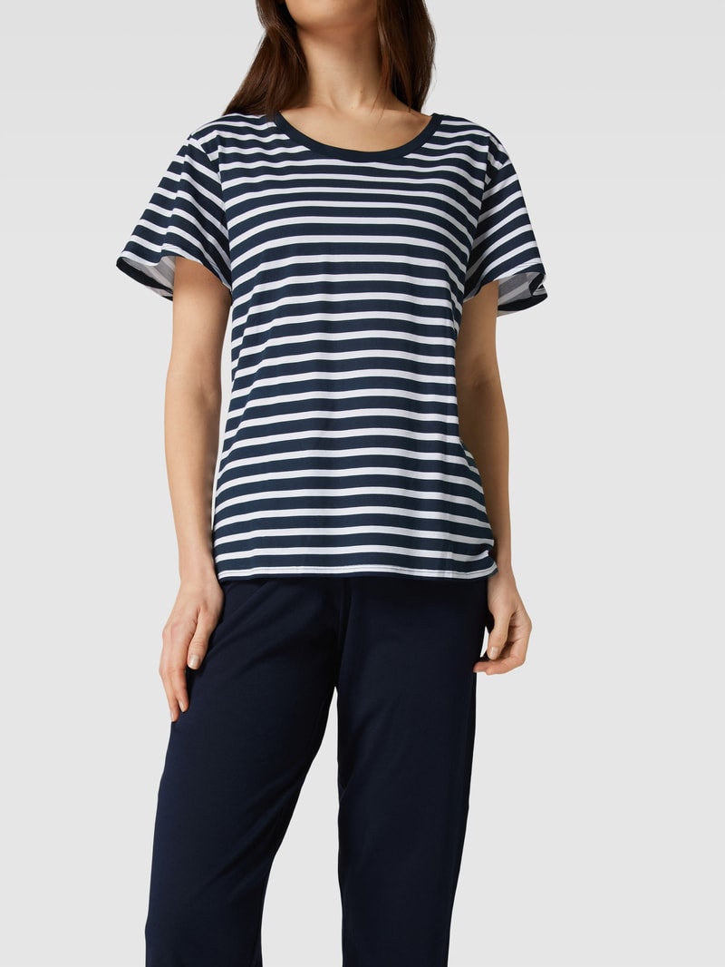 Pyjama mit Streifenmuster in marineblau