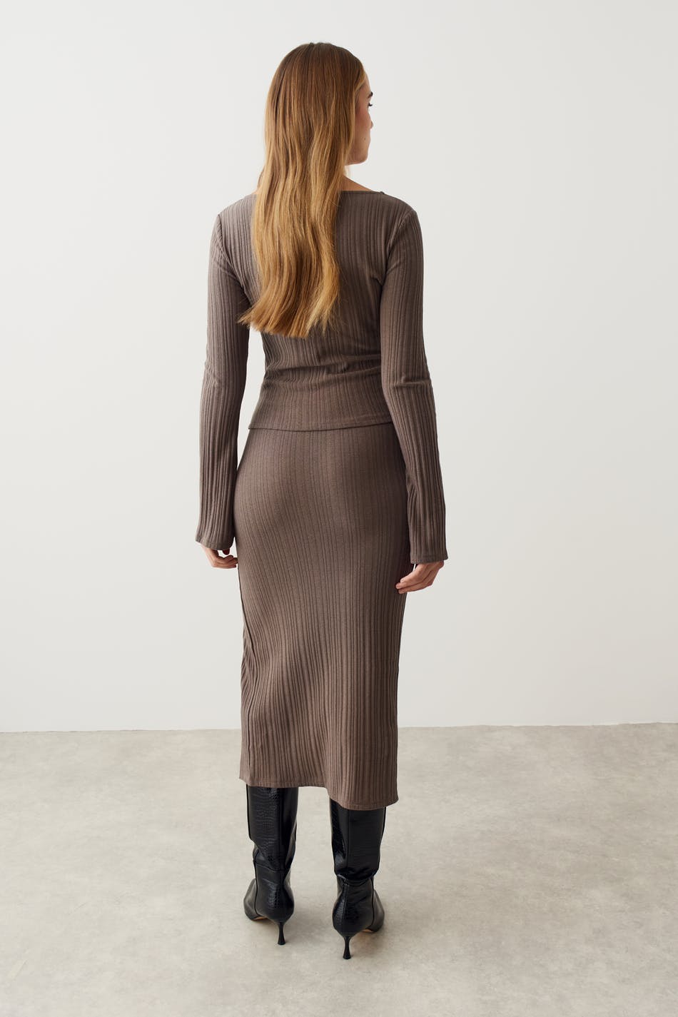 Jersey rib skirt