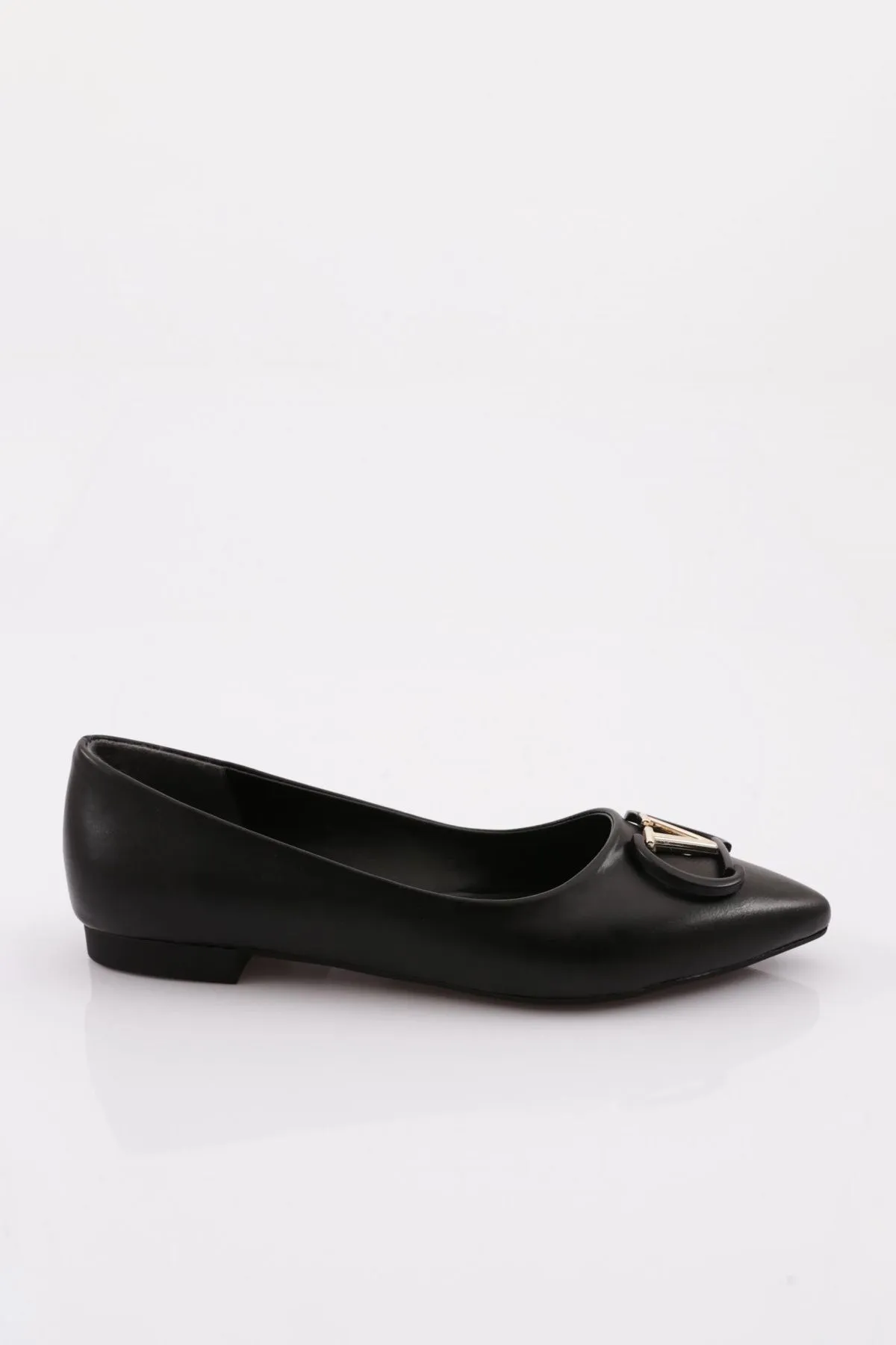 DGN  Schwarze Ballerinas mit V-Schnalle für Damen