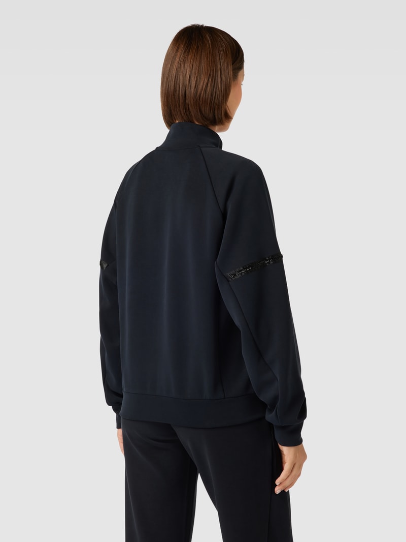 Sweatjacke mit Label-Print in schwarz