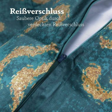 Bettwäsche 2tlg. Bettbezug + Kissenbezug - Floral / Ornament, Bestlivings, Satin Baumwolle, 100% Baumwolle, verd. Reißverschluss, Satin Qualität - Bettdeckenbezug